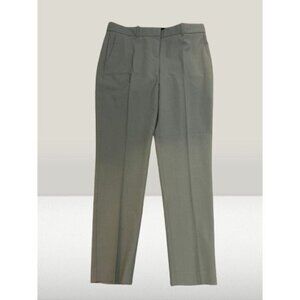 Theory 96% Wool Straight-Leg Trousers With Pleated Front & Side Pockets Size 8